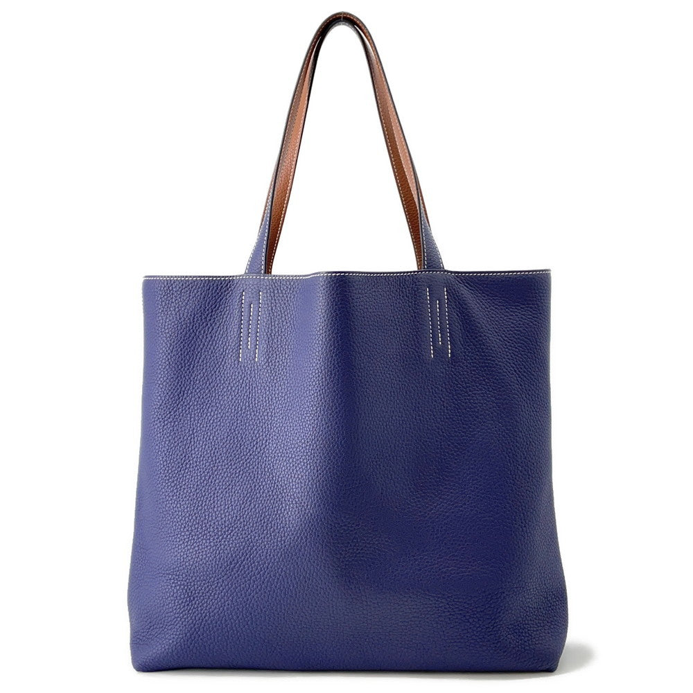 HERMES Double sense Blue Nuit/Gold Taurillon Clemence Size 45