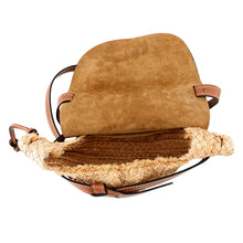将图像加载到图库查看器中，LOEWE Gate Shoulder Bag Tan/Natural329.13.T20 Raffia Leather Size Small
