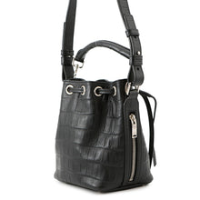 Load image into Gallery viewer, SAINT LAURENT PARIS Emmanuel Drawstring Bag Shoulder Bag Black340240 Croco embossed leather
