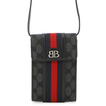 将图像加载到图库查看器中，BALENCIAGA Gucci collaboration The Hacker Project phone pouch Black680130 Canvas Leather
