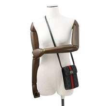 Load image into Gallery viewer, BALENCIAGA Gucci collaboration The Hacker Project phone pouch Black680130 Canvas Leather
