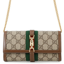 Load image into Gallery viewer, GUCCI GG Supreme Jackie 1961 Chain Wallet Beige/Brown652681 PVC/Leather

