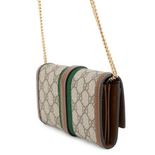 Load image into Gallery viewer, GUCCI GG Supreme Jackie 1961 Chain Wallet Beige/Brown652681 PVC/Leather

