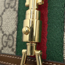Load image into Gallery viewer, GUCCI GG Supreme Jackie 1961 Chain Wallet Beige/Brown652681 PVC/Leather

