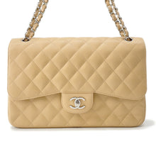 Load image into Gallery viewer, CHANEL Matelasse W Flap ChainShoulder Bag BeigeA58600 Caviar Leather Size 30
