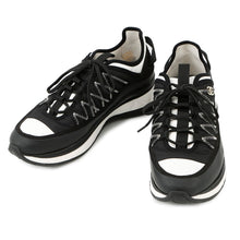 Load image into Gallery viewer, CHANEL CC Logo Sneakers Black/WhiteG46010 Fabric Leather Suede Size 43
