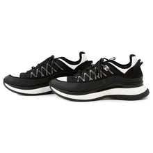 Load image into Gallery viewer, CHANEL CC Logo Sneakers Black/WhiteG46010 Fabric Leather Suede Size 43
