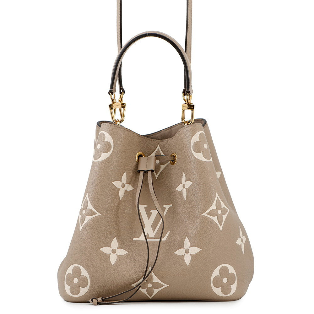 LOUIS VUITTON Neonoe Tourterelle claimM45555 Bicolor Monogram Empreinte Leather Size MM