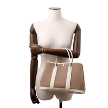 将图像加载到图库查看器中，HERMES Garden Party Etoupe/Craie Toile Officier Negonda Leather Size TPM
