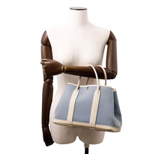 将图像加载到图库查看器中，HERMES Garden Party Craie/Blue Lin Toile Officier Negonda Leather Size TPM
