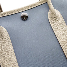 将图像加载到图库查看器中，HERMES Garden Party Craie/Blue Lin Toile Officier Negonda Leather Size TPM
