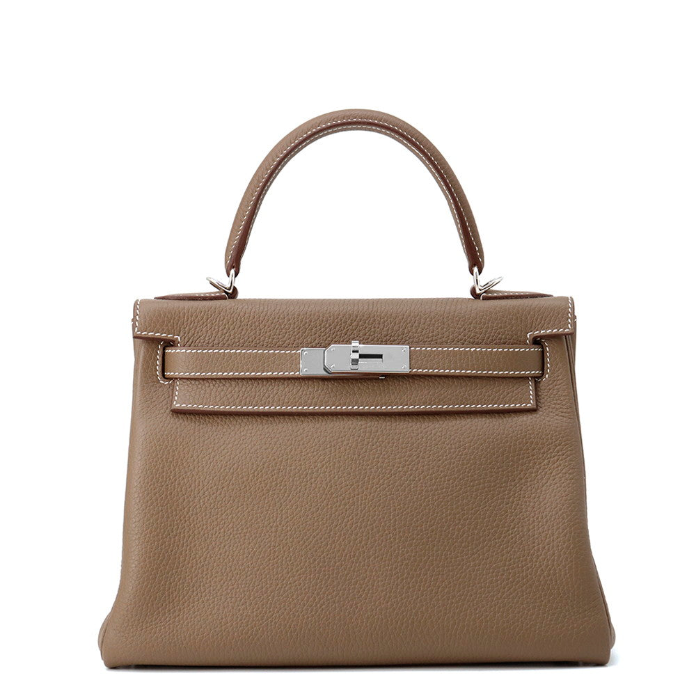 HERMES Kelly Retourne Etoupe Togo Leather Size 28