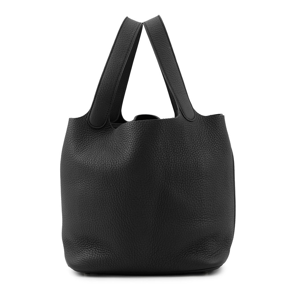 HERMES Picotin Lock Black Taurillon Clemence Size MM