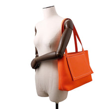 将图像加载到图库查看器中，HERMES Cabas Sellier Orange Poppy Taurillon Clemence Size 31
