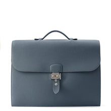 将图像加载到图库查看器中，HERMES Sac Depeche Blue orage Togo Leather Size 38
