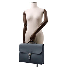 将图像加载到图库查看器中，HERMES Sac Depeche Blue orage Togo Leather Size 38
