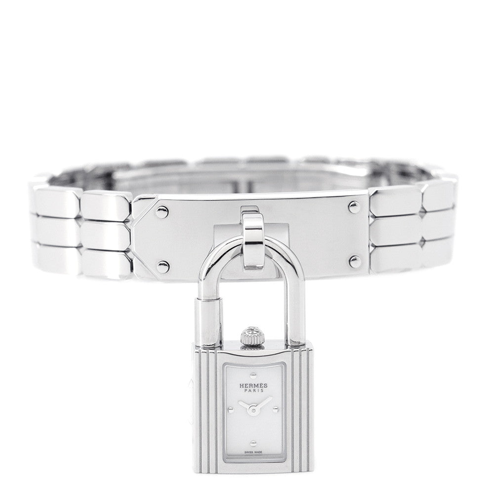 HERMES Kelly watch W16mm Stainless Steel Sparkling White Lacquer DialKE4.110