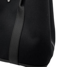 将图像加载到图库查看器中，HERMES Garden Party Black Toile Military Negonda Leather Size PM
