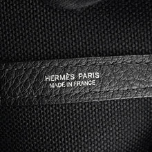 将图像加载到图库查看器中，HERMES Garden Party Black Toile Military Negonda Leather Size PM
