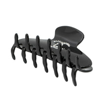 将图像加载到图库查看器中，CHANEL CC Logo Hair Clip Black Plastic Rhinestone
