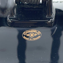 将图像加载到图库查看器中，CHANEL CC Logo Hair Clip Black Plastic Rhinestone
