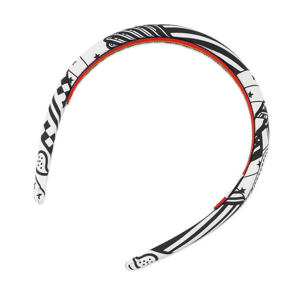 HERMES Elsa Zig Zag Headband Black Silk Twill