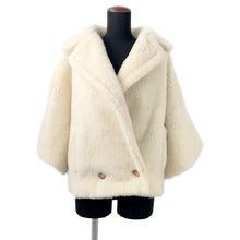 将图像加载到图库查看器中，MAX MARA Teddy Bear Short Coat Size 38 Ivory108101316 Alpaca62% Wool 26% Silk12%
