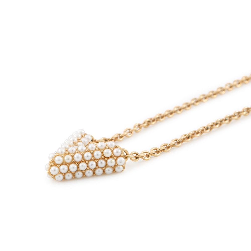 LOUIS VUITTON Collier Essential V Perle GoldM68358 Resin(Pearl) Metal