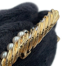 Load image into Gallery viewer, CHANEL CC Logo Brooch Gold Metal Rhinestone Faux Pearl
