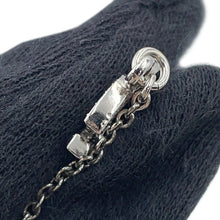 将图像加载到图库查看器中，CHANEL CC Logo Strass Necklace Silver/Blue Metal Rhinestone
