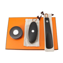 将图像加载到图库查看器中，HERMES Shoe Care Set BolidePouch Black Canvas
