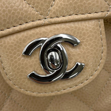 将图像加载到图库查看器中，CHANEL Matelasse W Flap ChainShoulder Bag BeigeA01113 Caviar Leather Size 23
