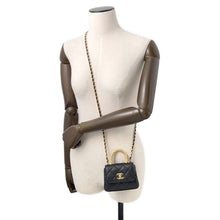 将图像加载到图库查看器中，CHANEL Coco Handle ChainShoulder Bag BlackAP4245 Lambskin Strass Size micro
