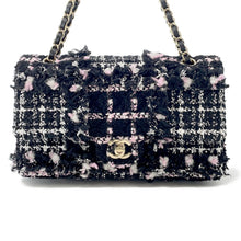 将图像加载到图库查看器中，CHANEL Matelasse ChainShoulder Bag Black/White/PinkA01112 Tweed Lambskin Sequins Size 25
