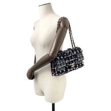 将图像加载到图库查看器中，CHANEL Matelasse ChainShoulder Bag Black/White/PinkA01112 Tweed Lambskin Sequins Size 25
