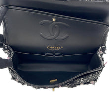 将图像加载到图库查看器中，CHANEL Matelasse ChainShoulder Bag Black/White/PinkA01112 Tweed Lambskin Sequins Size 25
