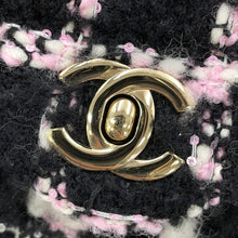 将图像加载到图库查看器中，CHANEL Matelasse ChainShoulder Bag Black/White/PinkA01112 Tweed Lambskin Sequins Size 25
