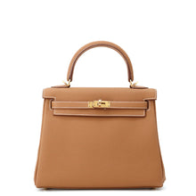 将图像加载到图库查看器中，HERMES Kelly Retourne sewing Gold Togo Leather Size 25
