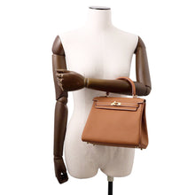 将图像加载到图库查看器中，HERMES Kelly Retourne sewing Gold Togo Leather Size 25
