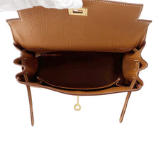 将图像加载到图库查看器中，HERMES Kelly Retourne sewing Gold Togo Leather Size 25
