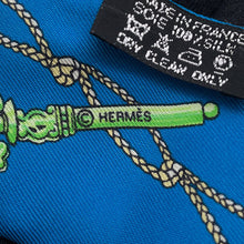 Load image into Gallery viewer, HERMES Twilly LES CLES A POIS Blue/Green Silk100%
