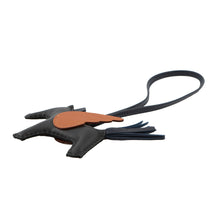 将图像加载到图库查看器中，HERMES Rodeo Pegasus Black/Blue Nuit/Gold Lambskin Size PM
