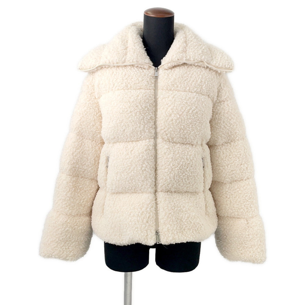MONCLER BARBOT Down Jacket Size 00 IvoryH20931A00014 Faux fur Polyester100%