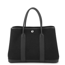 Load image into Gallery viewer, HERMES Garden Party Black Toile Military Negonda Leather Size PM
