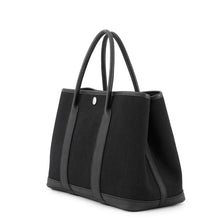 Load image into Gallery viewer, HERMES Garden Party Black Toile Military Negonda Leather Size PM
