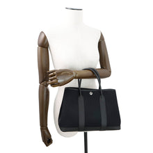 Load image into Gallery viewer, HERMES Garden Party Black Toile Military Negonda Leather Size PM
