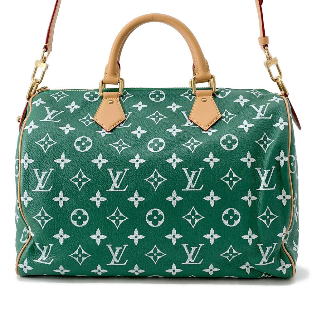 LOUIS VUITTON ★Speedy P9 Bandouliere Green/VertM24417 Calf Leather Size 40