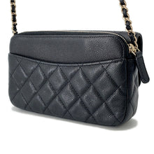 Load image into Gallery viewer, CHANEL Matelasse Flap ChainShoulder Phone Pouch BlackAP2096 Caviar Leather
