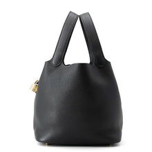 将图像加载到图库查看器中，HERMES Picotin Lock Black Taurillon Clemence Size MM
