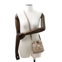 将图像加载到图库查看器中，LOUIS VUITTON Nano Noe Tourterelle claimM46291 Bicolor Monogram Empreinte Leather
